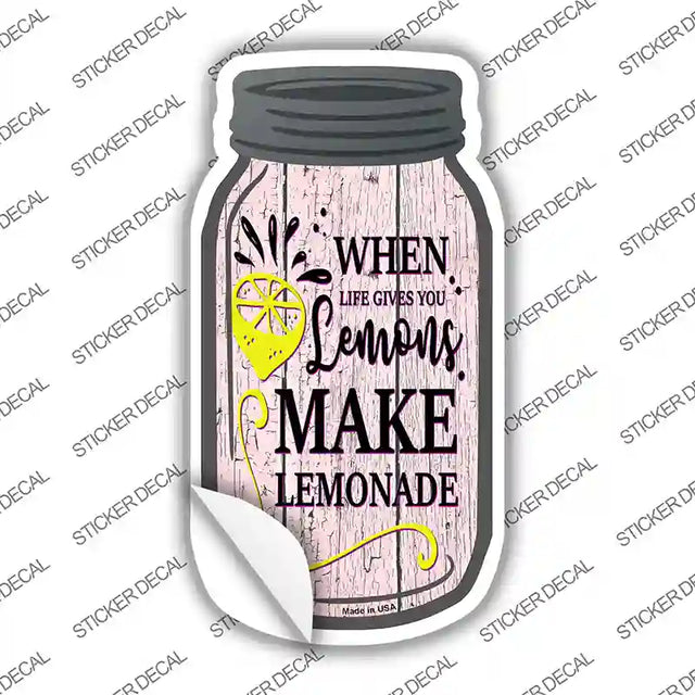 MJ-247s-L 8 x 4 in. Lemons Make Lemonade Novelty Mason Jar Sticker Decal - Large
