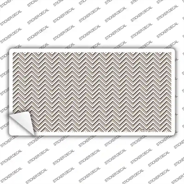 LP-2689s-L 9 x 4.5 in. Tan White Chevron Novelty Sticker Decal - Large