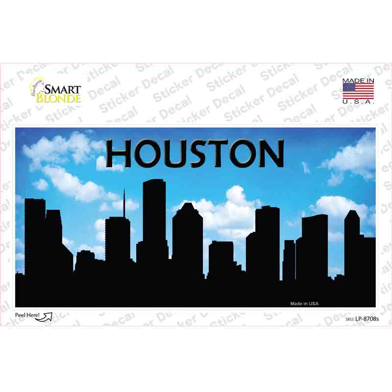 LP-8708s-M 6 x 3 in. Houston Silhouette Novelty Sticker Decal - Medium