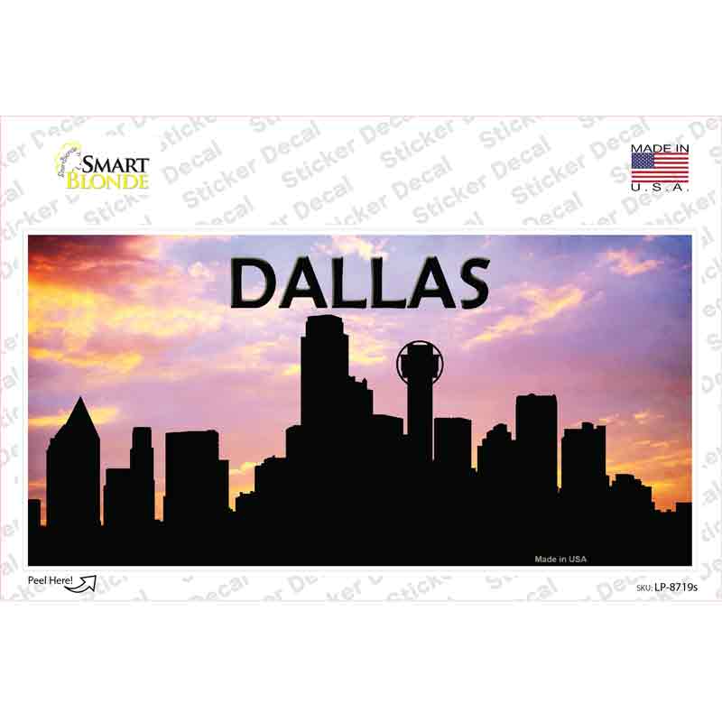 LP-8719s-M 6 x 3 in. Dallas Silhouette Novelty Sticker Decal - Medium