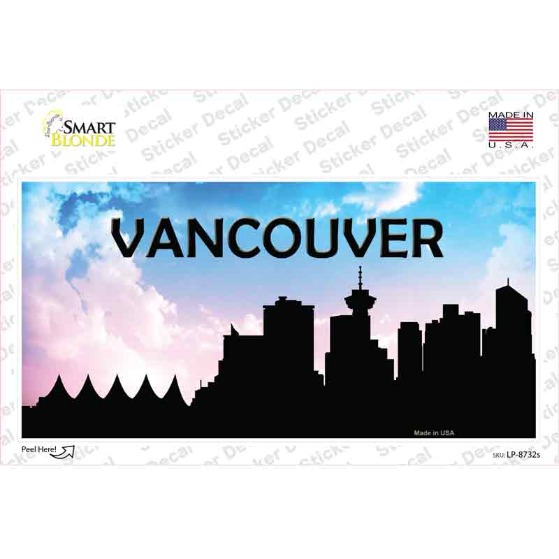 LP-8732s-M 6 x 3 in. Vancouver Silhouette Novelty Sticker Decal - Medium