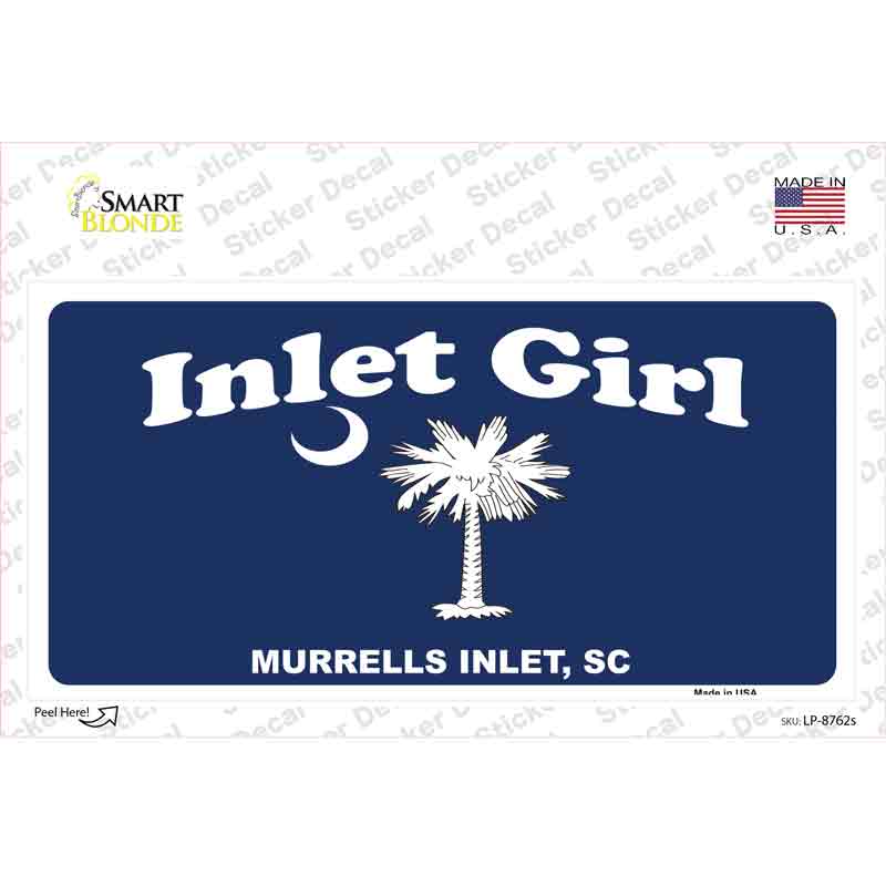 LP-8762s-M 6 x 3 in. Inlet Girl Novelty Sticker Decal - Medium
