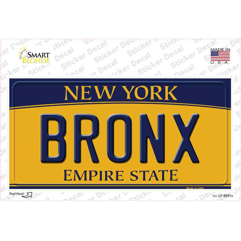 LP-8941s-M 6 x 3 in. Bronx York Novelty Sticker Decal - Medium