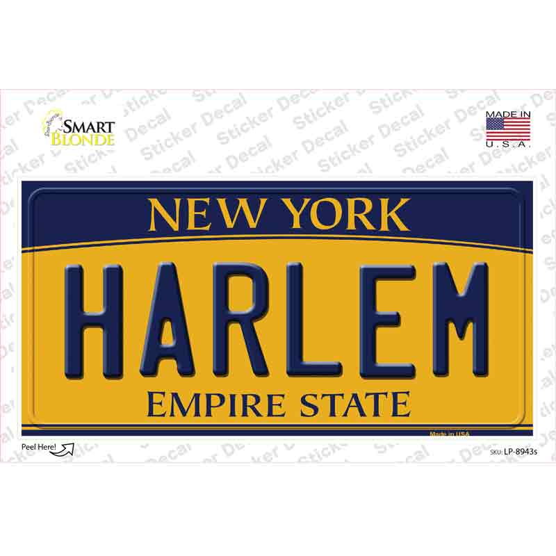 LP-8943s-M 6 x 3 in. Harlem York Novelty Sticker Decal - Medium