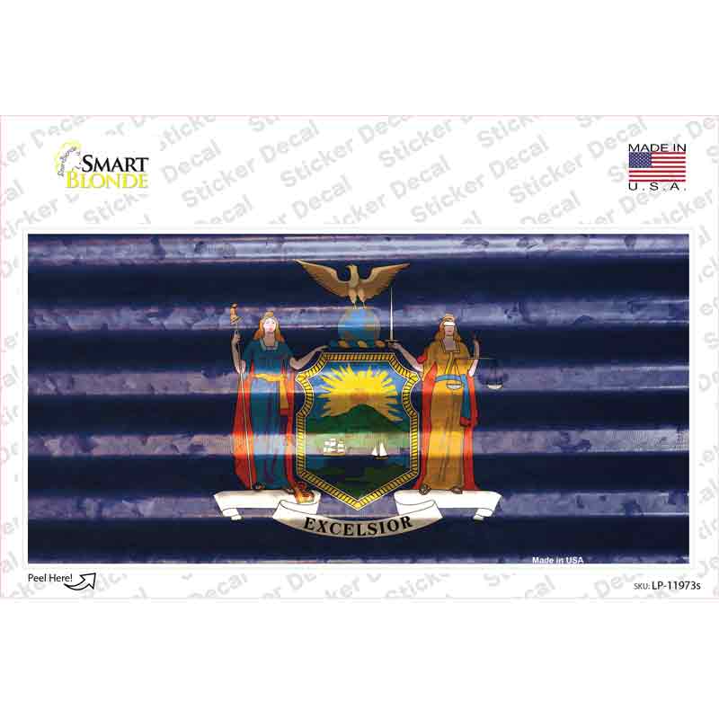 LP-11973s-M 6 x 3 in. York Corrugated Flag Novelty Sticker Decal - Medium