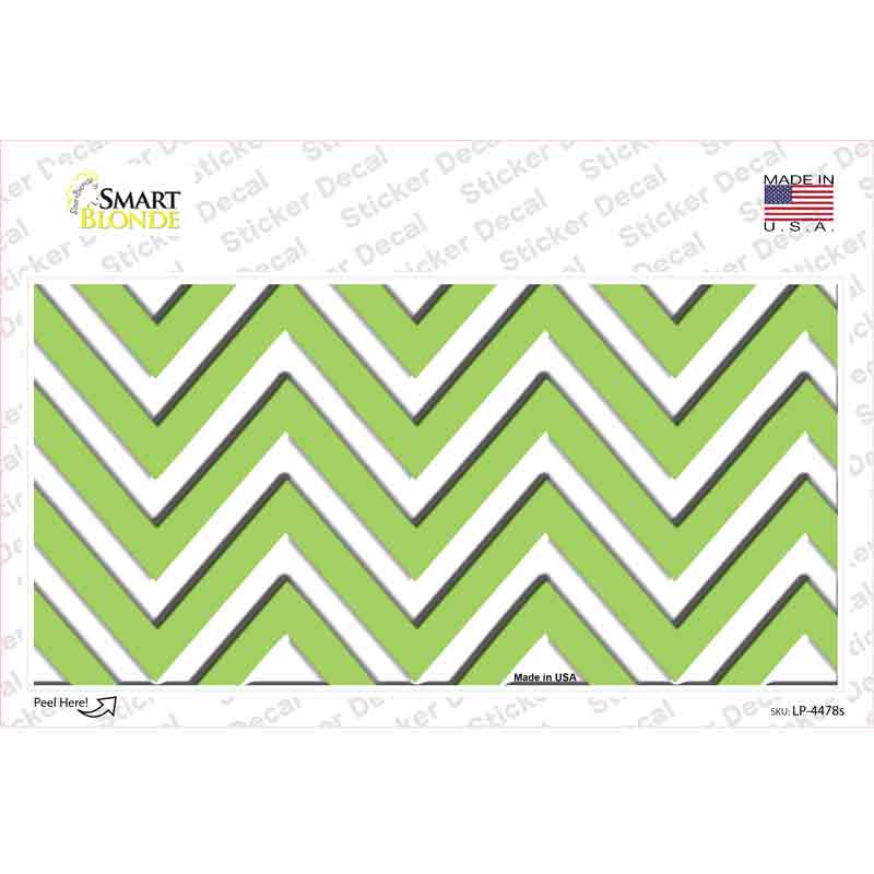 LP-4478s-M 6 x 3 in. Lime Green Chevron Novelty Sticker Decal - Medium