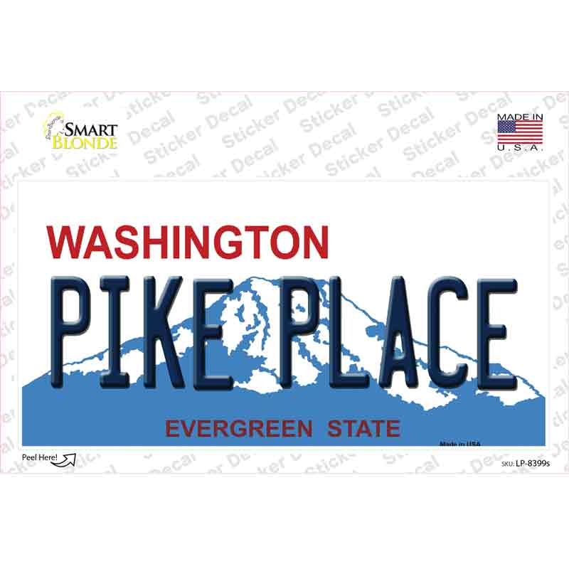 LP-8399s-M 6 x 3 in. Pike Place Washington Novelty Sticker Decal - Medium