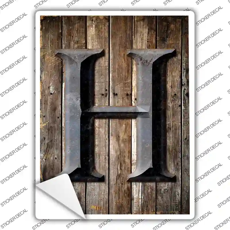 P-1272s-S 3 x 2.2 in. Letter H Novelty Rectangle Sticker Decal - Small