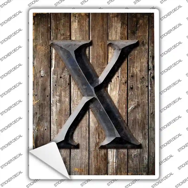 P-1288s-XL 12 x 9 in. Letter X Novelty Rectangle Sticker Decal - Extra Large