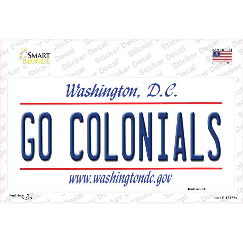 LP-13133s-M 6 x 3 in. Go Colonials Novelty Sticker Decal - Medium
