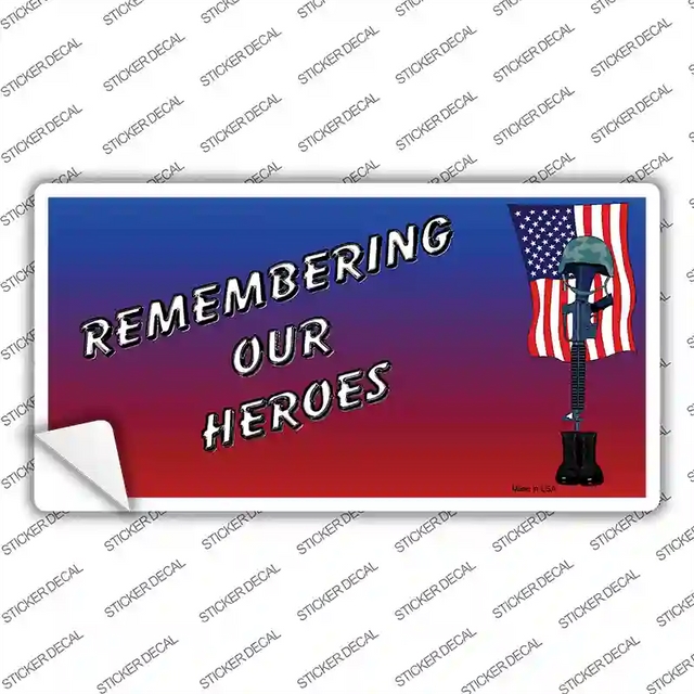 LP-1315s-XL 12 x 6 in. Remembering Our Heroes Novelty Sticker Decal - Extra Large