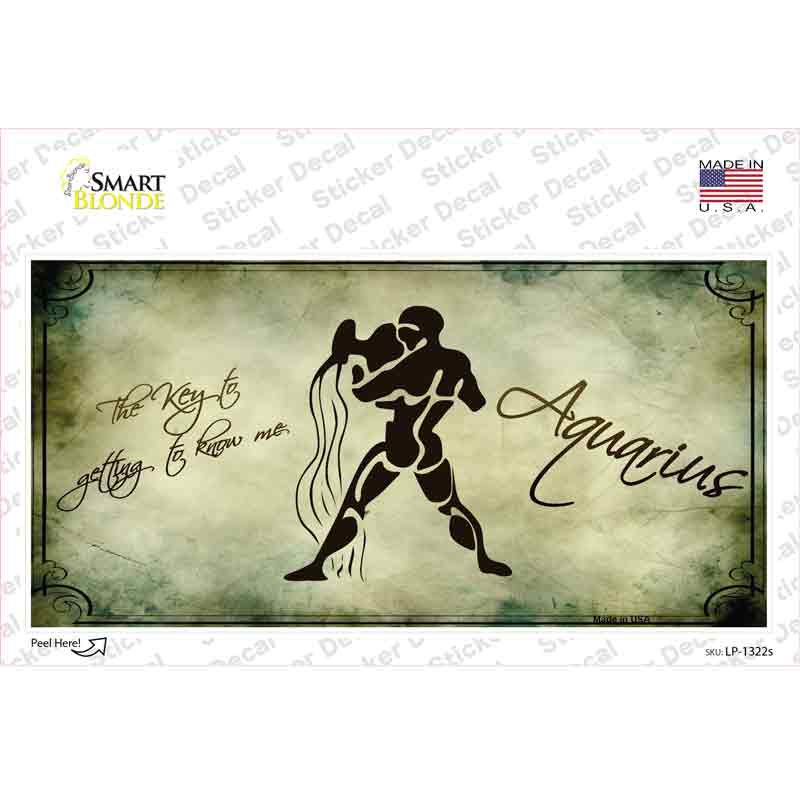 LP-1322s-M 6 x 3 in. Aquarius Zodiac Novelty Sticker Decal - Medium