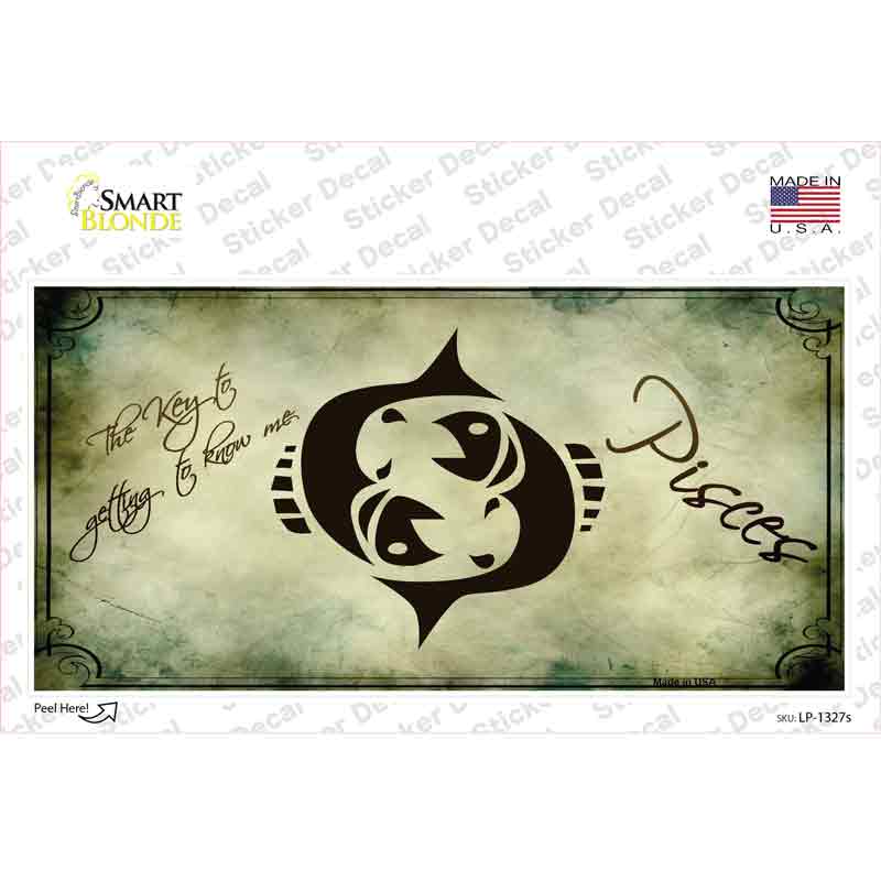 LP-1327s-M 6 x 3 in. Pisces Zodiac Novelty Sticker Decal - Medium