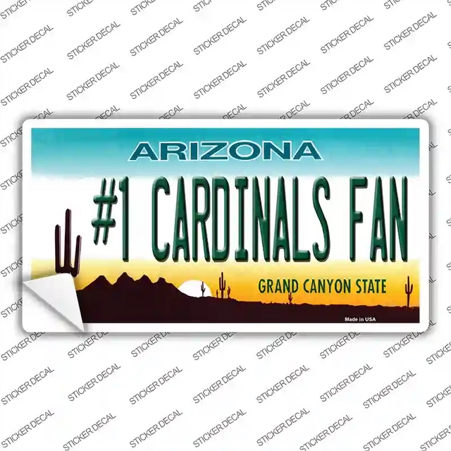 LP-13314s-L 9 x 4.5 in. Number 1 Cardinals Fan Novelty Sticker Decal - Large
