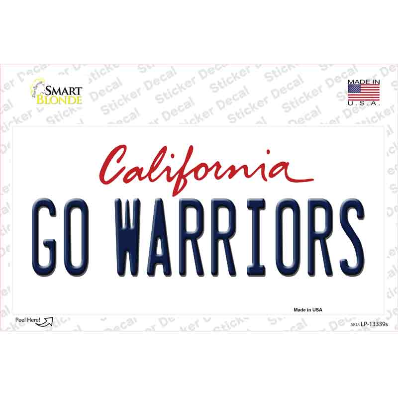 LP-13339s-M 6 x 3 in. Go Warriors Novelty Sticker Decal - Medium