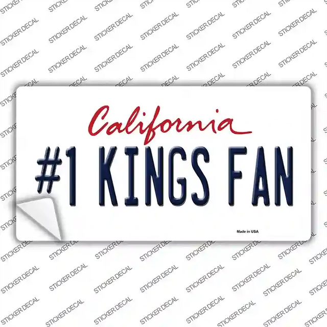LP-13346s-L 9 x 4.5 in. Number 1 Kings Fan Novelty Sticker Decal - Large