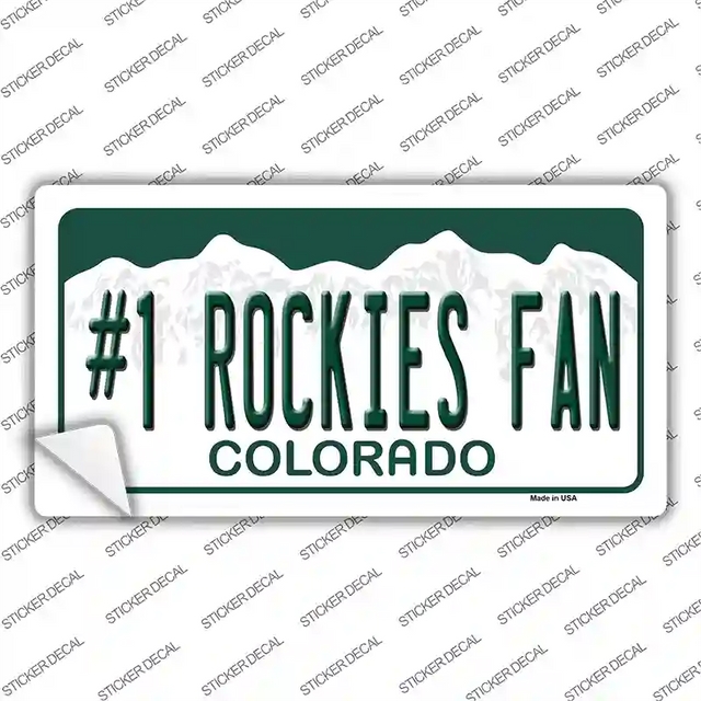 LP-13356s-L 9 x 4.5 in. Number 1 Rockies Fan Novelty Sticker Decal - Large