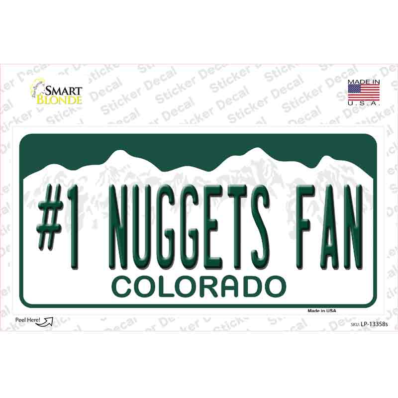 LP-13358s-M 6 x 3 in. Number 1 Nuggets Fan Novelty Sticker Decal - Medium