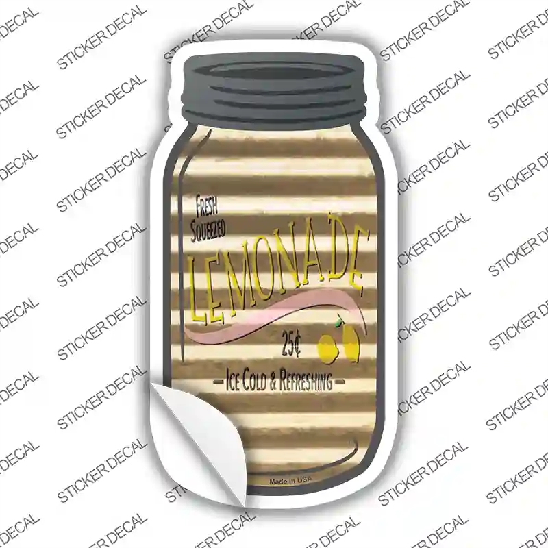 MJ-427s-S 4 x 2 in. Fresh Lemonade Corrugated Novelty Mason Jar Sticker Decal - Small