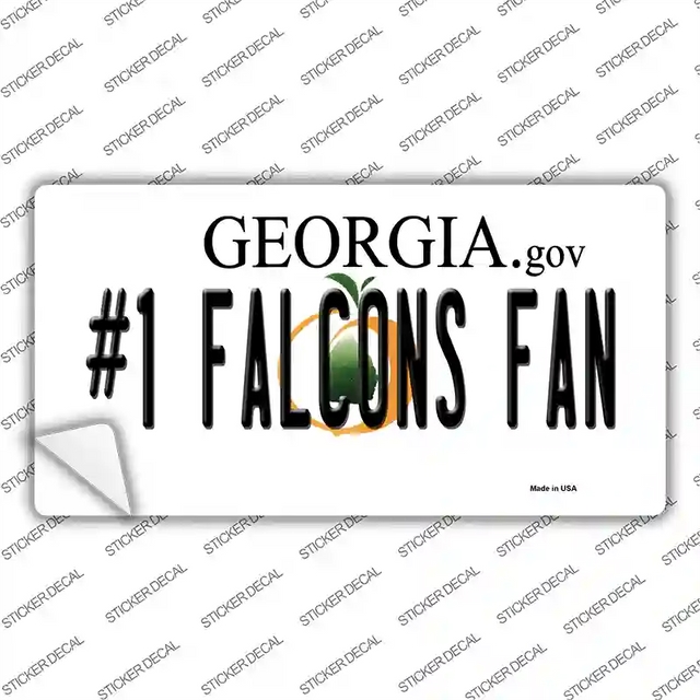 LP-13380s-L 9 x 4.5 in. Number 1 Falcons Fan Novelty Sticker Decal - Large