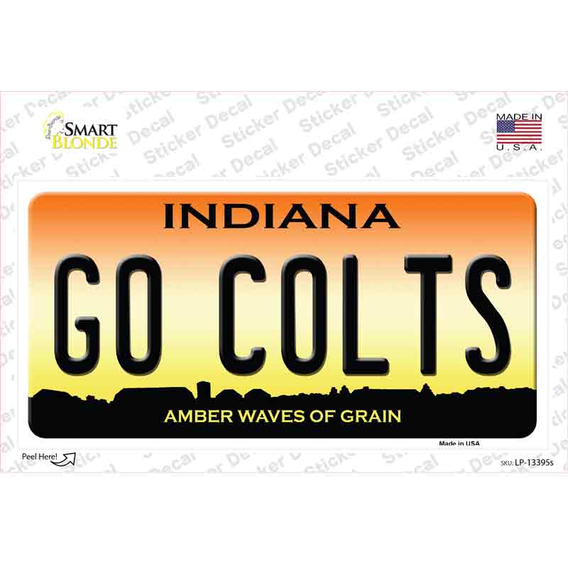 LP-13395s-M 6 x 3 in. Go Colts Novelty Sticker Decal - Medium