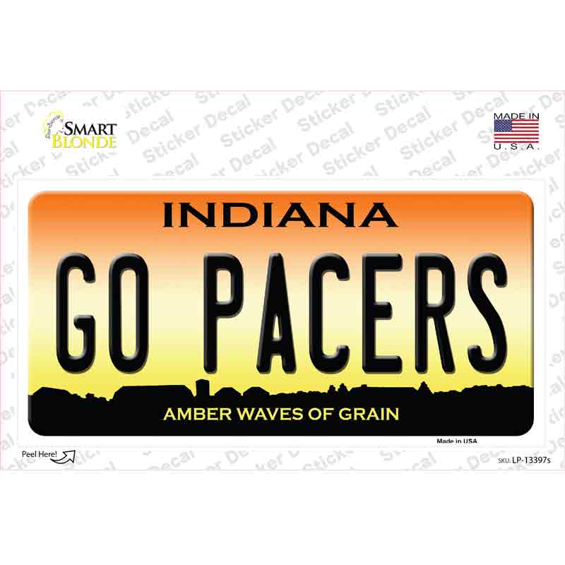 LP-13397s-M 6 x 3 in. Go Pacers Novelty Sticker Decal - Medium