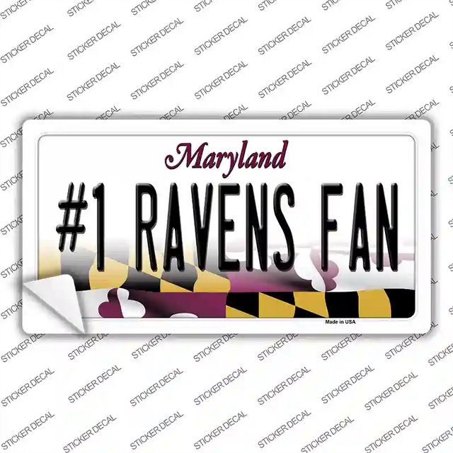 LP-13404s-L 9 x 4.5 in. Number 1 Ravens Fan Novelty Sticker Decal - Large