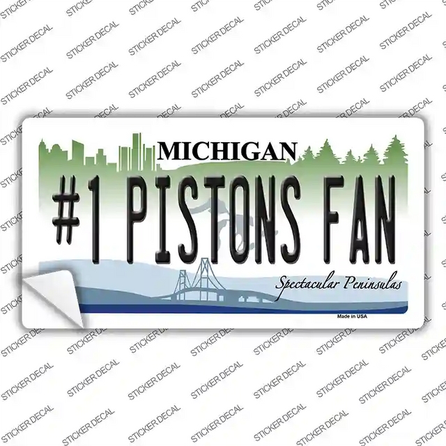 LP-13418s-L 9 x 4.5 in. Number 1 Pistons Fan Novelty Sticker Decal - Large