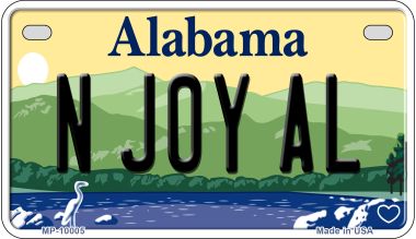 N Joy AL Alabama Novelty Metal Motorcycle Plate MP-10005