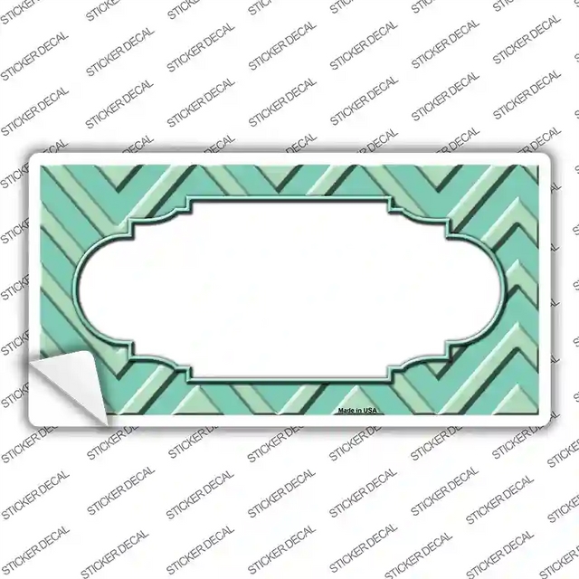 LP-4994s-L 9 x 4.5 in. Mint Light Mint Scallop Chevron Novelty Sticker Decal - Large