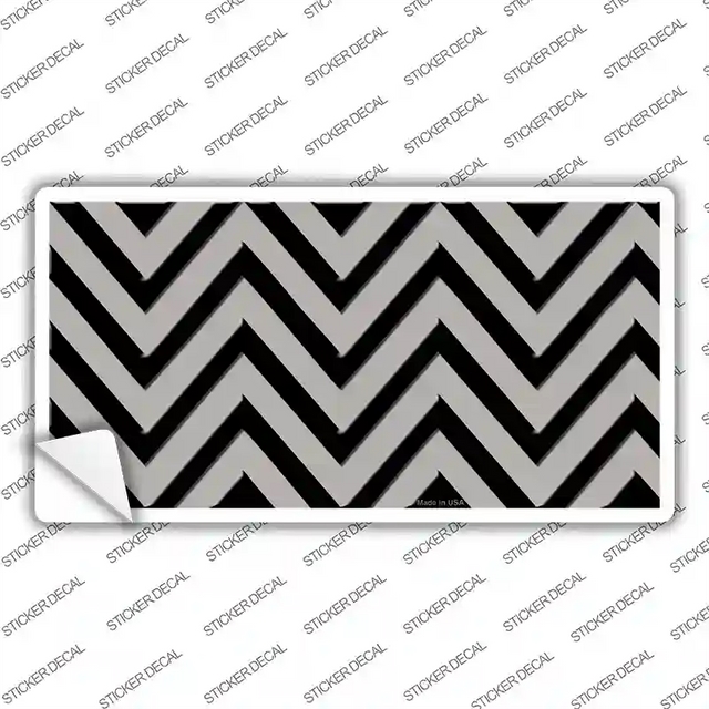 LP-5038s-XL 12 x 6 in. Grey Black Chevron Novelty Sticker Decal - Extra Large