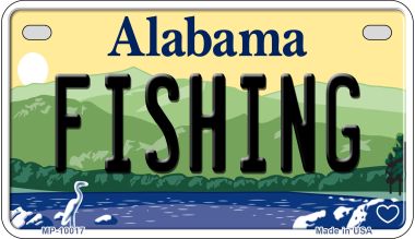 Fishing Alabama Novelty Metal Motorcycle Plate MP-10017