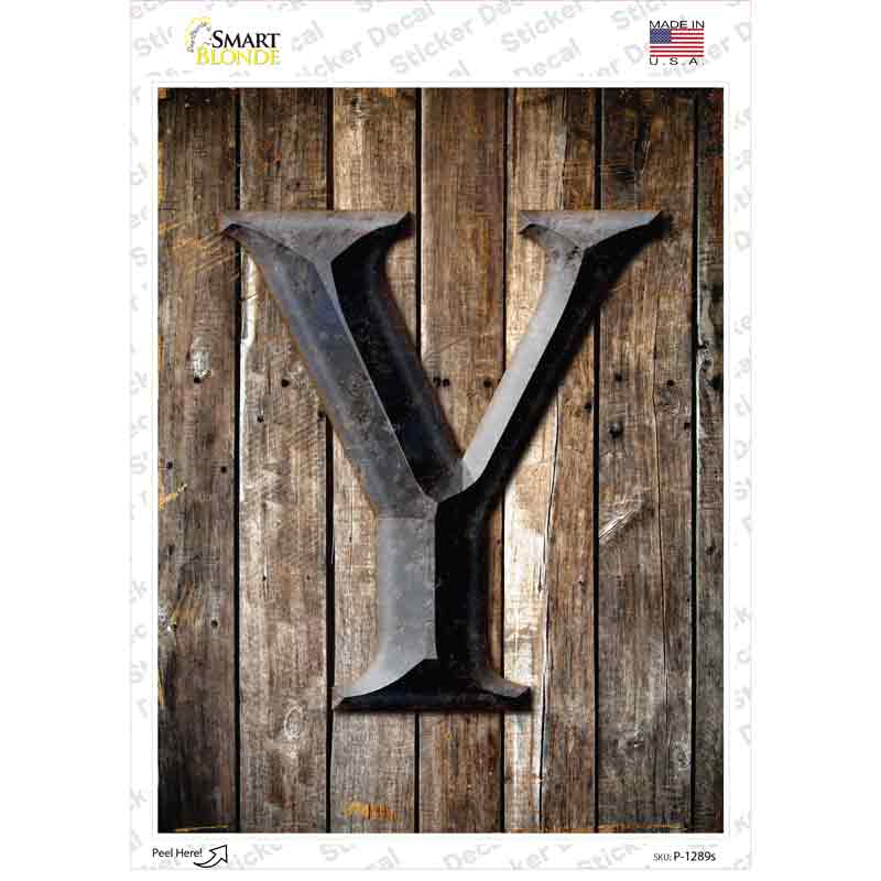 P-1289s-M 6 x 4.5 in. Letter Y Novelty Rectangle Sticker Decal - Medium