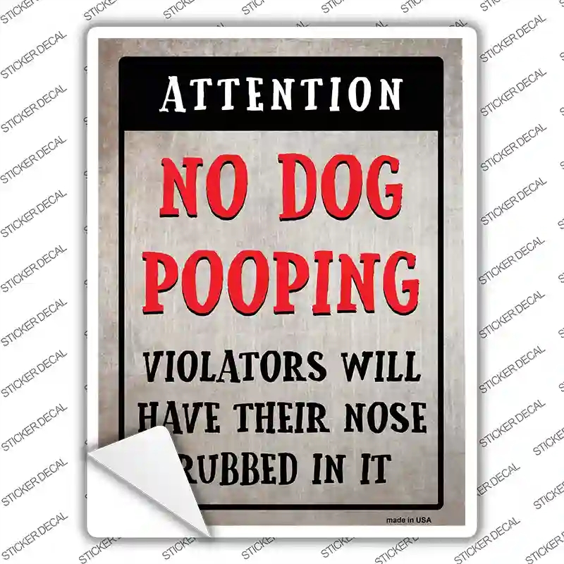 P-1953s-S 3 x 1.5 in. No Dog Pooping Novelty Rectangular Sticker Decal - Small