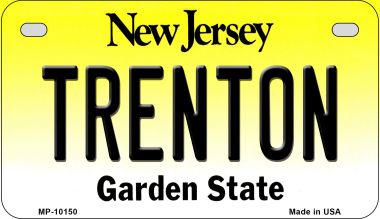 Trenton New Jersey Novelty Metal Motorcycle Plate MP-10150