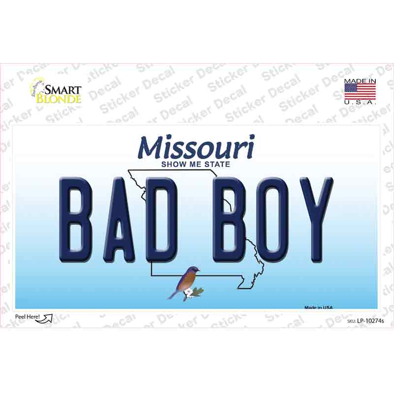 LP-10274s-M 6 x 3 in. Bad Boy Missouri Novelty Sticker Decal - Medium