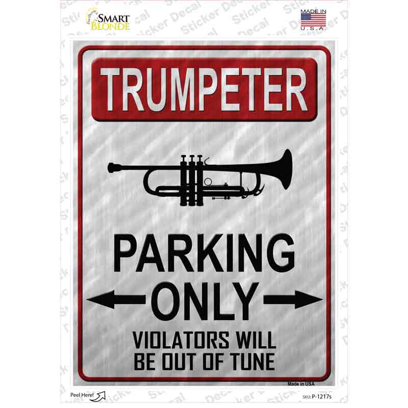 P-1217s-M 6 x 4.5 in. Trumpeter Parking Novelty Rectangle Sticker Decal - Medium