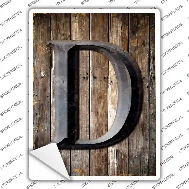 P-1268s-XL 12 x 9 in. Letter D Novelty Rectangle Sticker Decal - Extra Large