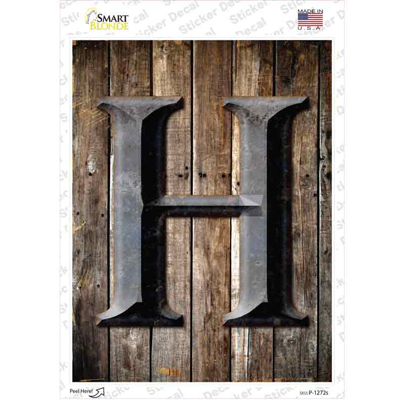 P-1272s-M 6 x 4.5 in. Letter H Novelty Rectangle Sticker Decal - Medium