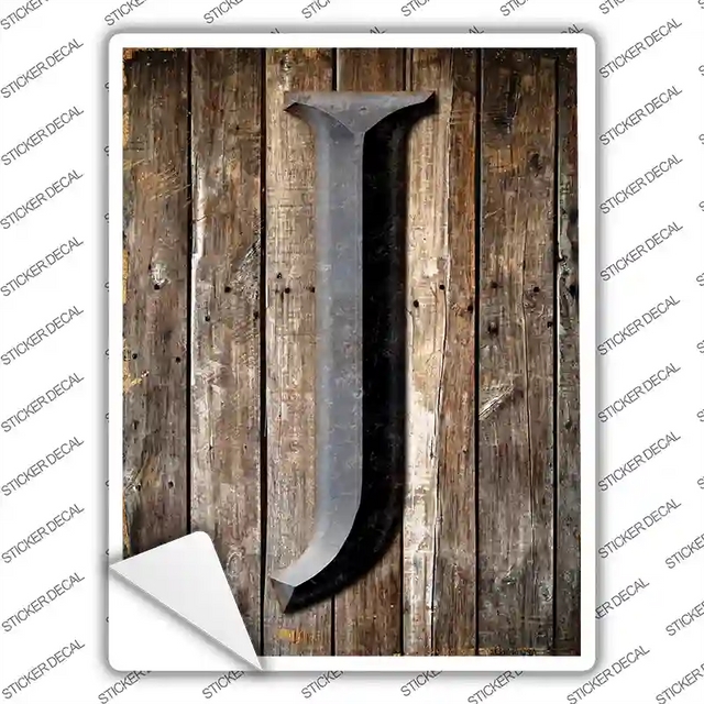 P-1274s-L 9 x 6.7 in. Letter J Novelty Rectangle Sticker Decal - Large