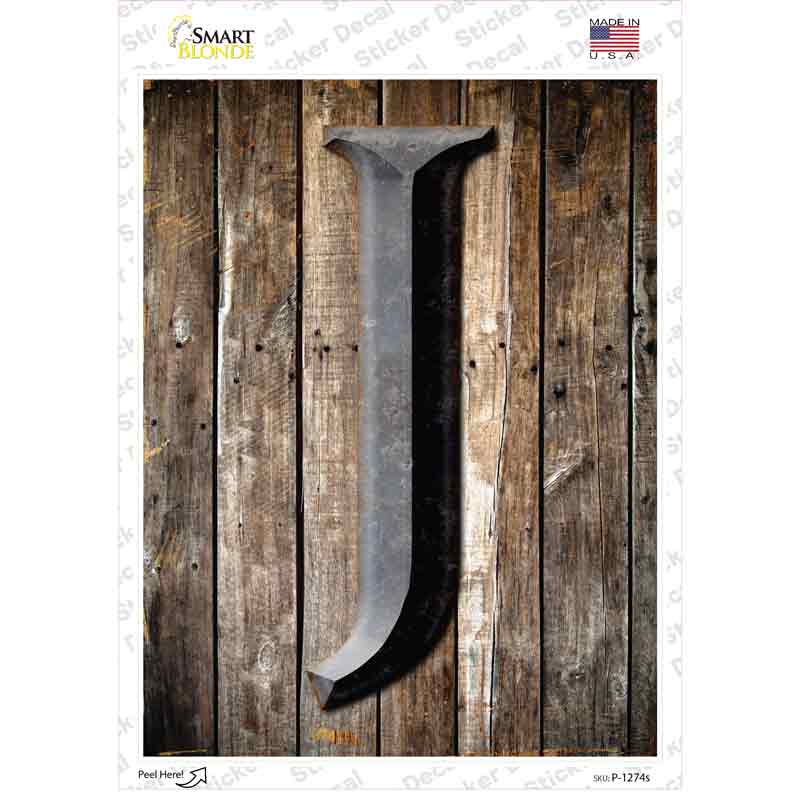 P-1274s-M 6 x 4.5 in. Letter J Novelty Rectangle Sticker Decal - Medium