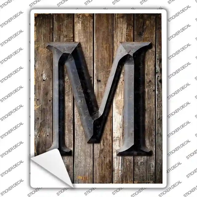 P-1277s-XL 12 x 9 in. Letter M Novelty Rectangle Sticker Decal - Extra Large