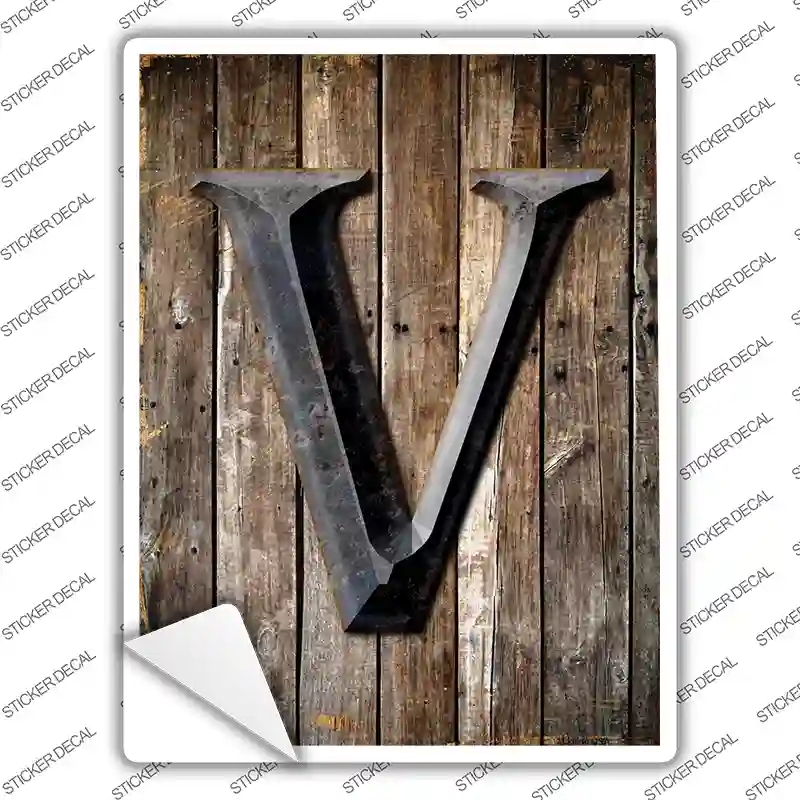 P-1286s-S 3 x 2.2 in. Letter V Novelty Rectangle Sticker Decal - Small