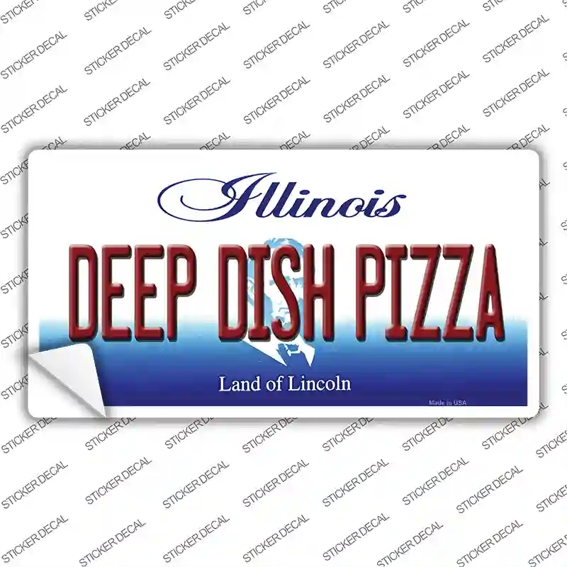 LP-10315s-S 3 x 1.5 in. Deep Dish Pizza Illinois Novelty Sticker Decal - Small
