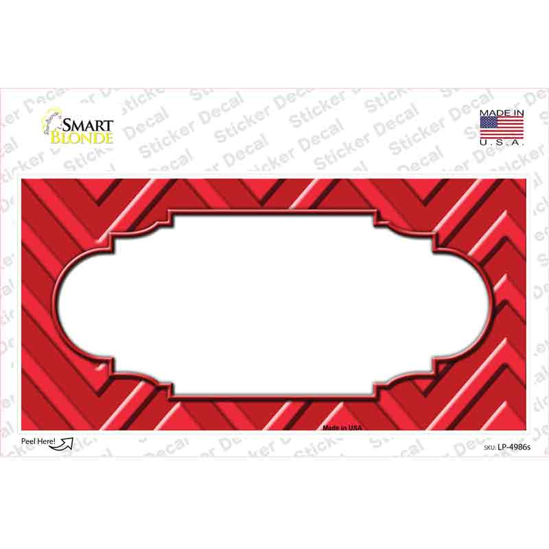 LP-4986s-M 6 x 3 in. Light Red Chevron Novelty Sticker Decal - Medium
