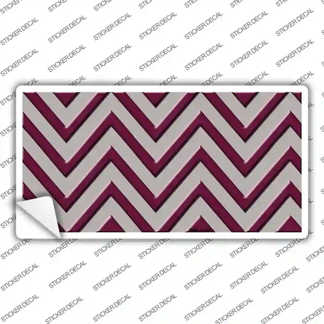 LP-5029s-L 9 x 4.5 in. Maroon Grey Chevron Novelty Sticker Decal - Large