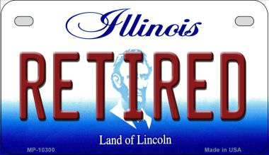 Retired Illinois Novelty Metal Motorcycle Plate MP-10300
