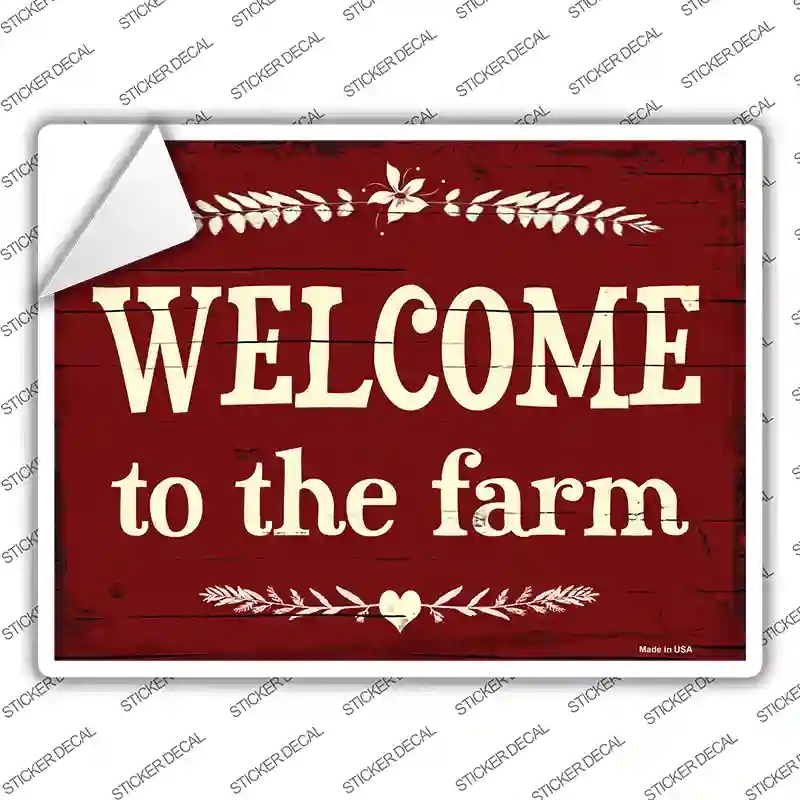 P-1957s-S 3 x 1.5 in. Welcome To The Farm Novelty Rectangular Sticker Decal - Small