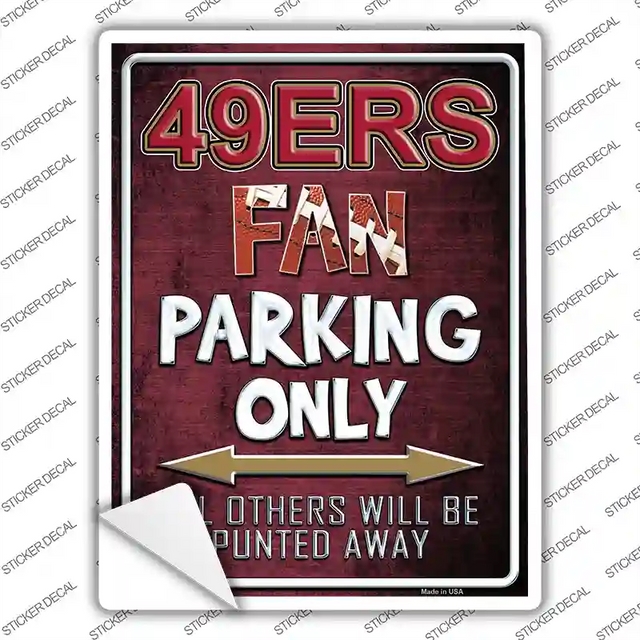 P-2008s-L 9 x 6.7 in. 49ers Novelty Rectangle Sticker Decal - Large