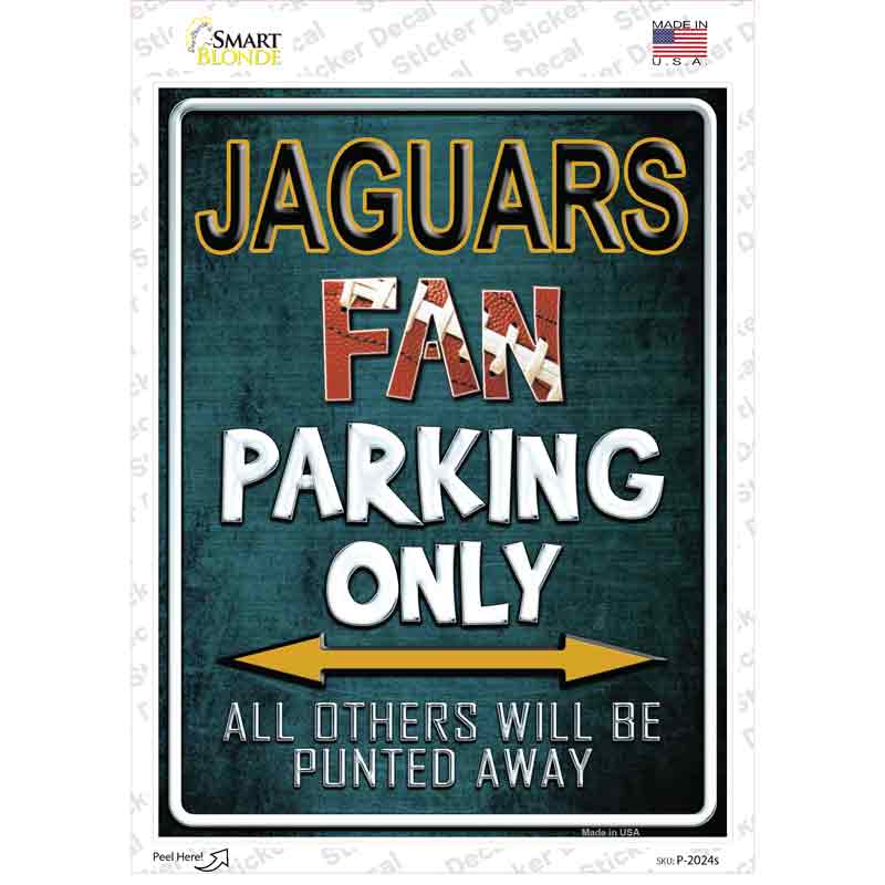 P-2024s-M 6 x 4.5 in. Jaguars Novelty Rectangle Sticker Decal - Medium
